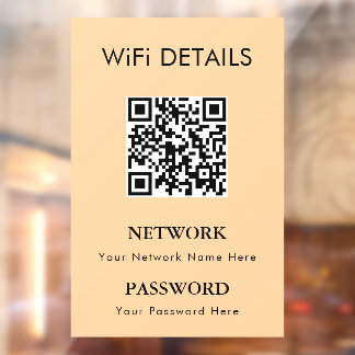 WLAN-Zugang | QR-Code Passwort Anzeige Fensteraufkleber