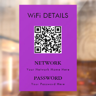 WLAN-Zugang | QR-Code Passwort Anzeige Fensteraufkleber