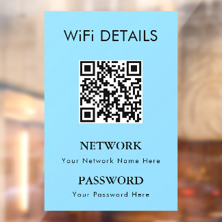 WLAN-Zugang | QR-Code Passwort Anzeige Fensteraufkleber