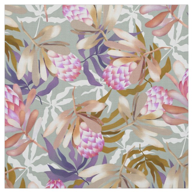 Wlid Blume Protea Gray Stoff (Muster)
