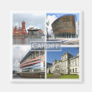 WLS003 CARDIFF, Wales, Kühlschrank Magnet