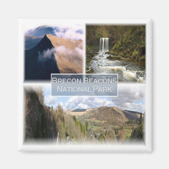 WLS005 BRECON BEACONS NATIONAL PARK, Wales, Kühlsc Magnet (Vorne)