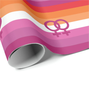 WLW Lesben-Stolz-Flagge (Sonnenuntergang) Geschenkpapier