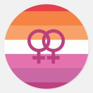 WLW Lesben-Stolz-Flagge (Sonnenuntergang) Runder Aufkleber