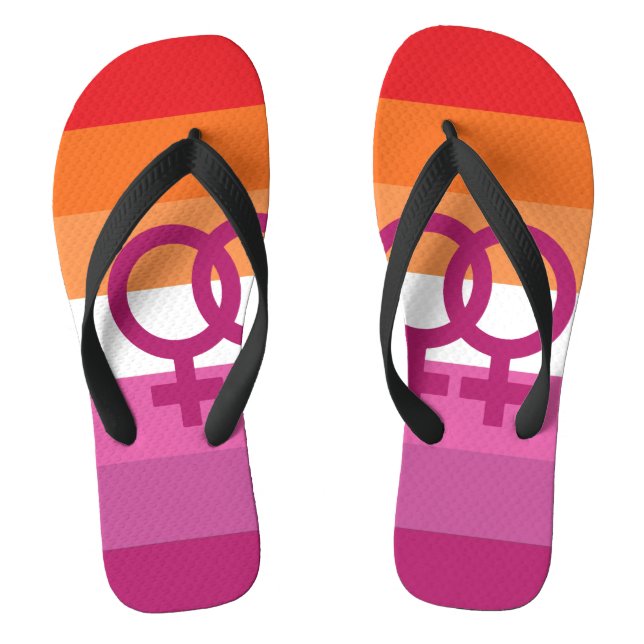 WLW Lesbenstolzflagge Flip Flops (Fußbett)