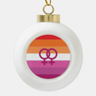 WLW-Lesbenstolzflagge Keramik Kugel-Ornament