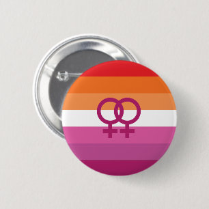WLW Lesbische Flagge (Sunset) Button