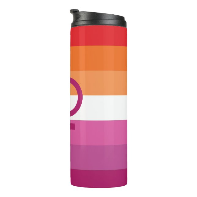 WLW Lesbische Flagge Thermosbecher (Nach rechts gedreht)