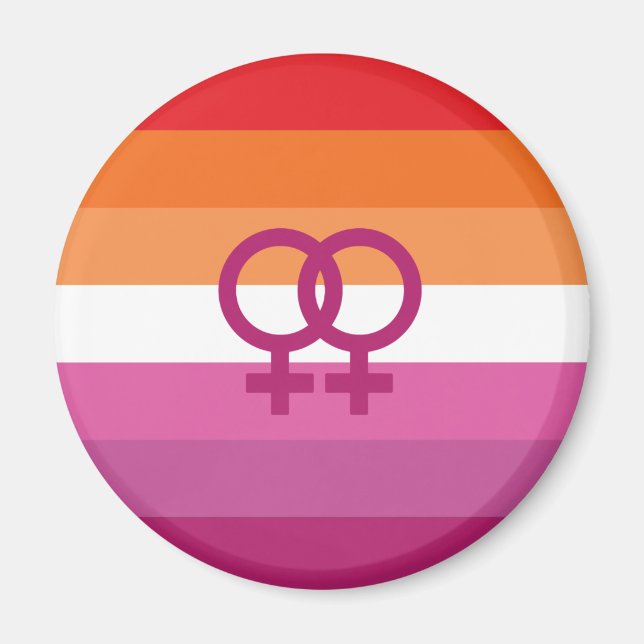 WLW Lesbische Stolperflagge (Sunset) Magnet (Vorne)