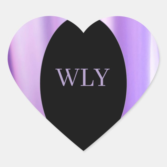 WLY "We Liebe You" Heftaufkleber | Elegant Lavende Herz-Aufkleber (Vorderseite)