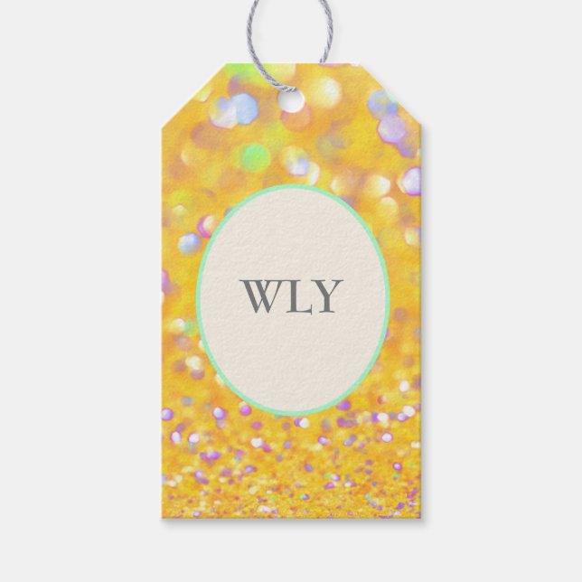 WLY Yellow Confetti Gift Tag Geschenkanhänger (Vorderseite)