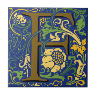Wm Morris Lettre d'ordre "F" Carreaux de céramique