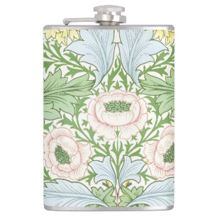 Wm Morris Myrtle Floral Art Nouveau Hell Flachmann
