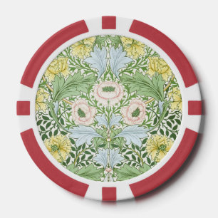 Wm Morris Myrtle Floral Art Nouveau Hell Pokerchips