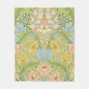 Wm Morris Myrtle Floral Art Nouveau Pastell Fleecedecke