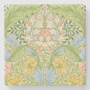 Wm Morris Myrtle Floral Art Nouveau Pastell Steinuntersetzer