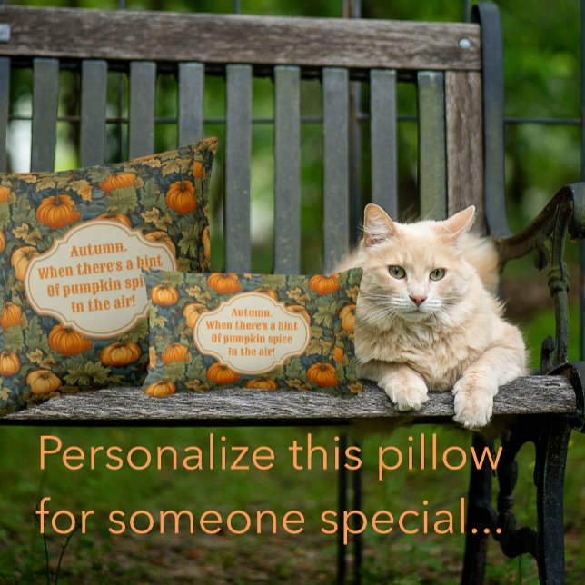 Wm. Morris Personalisiert Autumn Pumpkin Outdoor Kissen Für Draußen (A beautiful William Morris fabric design.)