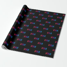 WMSA-Geschenkpapier-Logo-Stangen auf schwarzem Mat