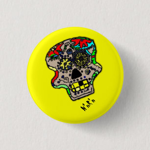 W'nR'n psykho Schädelknopf Button