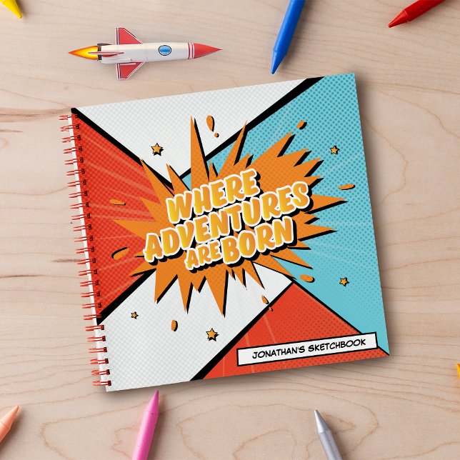 Wo Abenteuer sind Geborene Comic Style Sketchbook Notizbuch (The ideal gift for that kid who loves to daydream and draw all day. )