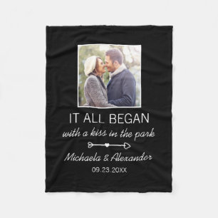 Wo alles begann Personalisierten Paare Foto Fleecedecke