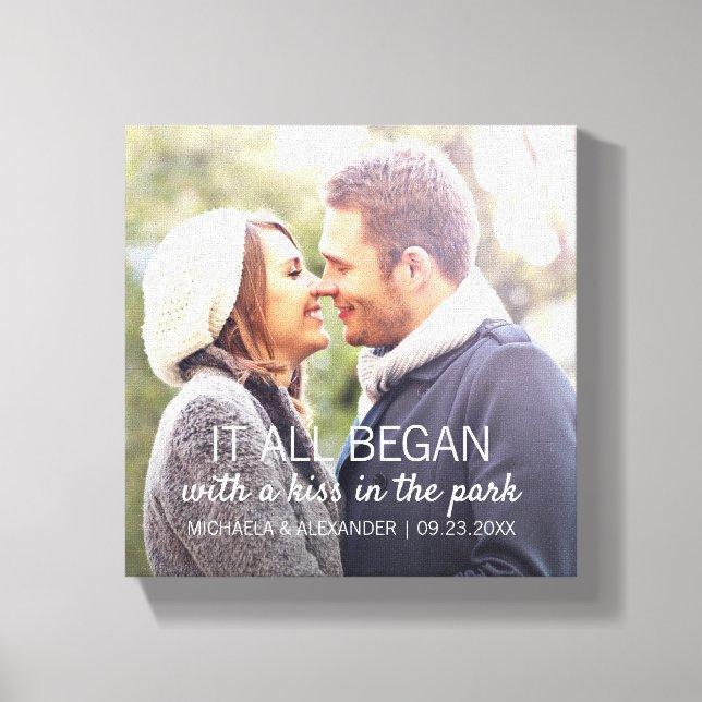 Wo alles begann Personalisierten Paare Foto Leinwanddruck (Vorderseite)