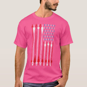 Wo American Flag Archery Bow Junting T-Shirt