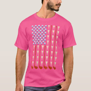 Wo American Flag Golf Funny Golfspielen Usa Golfer T-Shirt
