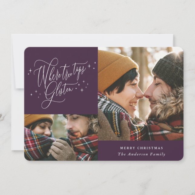 Wo Baumgipfel glimmen Multi-Foto Weihnachten (Vorderseite)