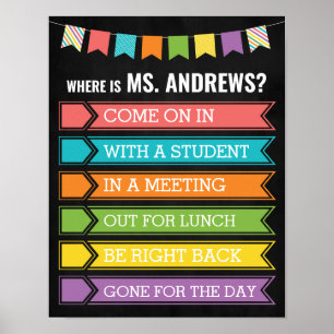Wo befindet sich das Lehrerbüro? Poster