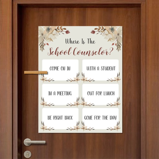 Wo befindet sich das Türschild des Beraterbüros? Poster (Von Creator hochgeladen)