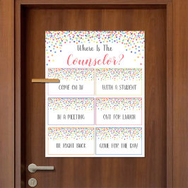 Wo befindet sich das Türschild des Beraterbüros? Poster