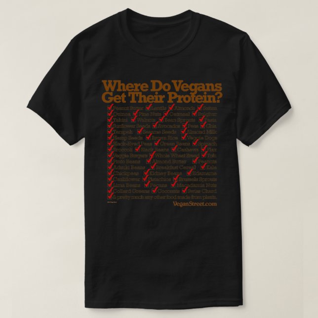 Wo bekommen Veganer ihr Protein T-Shirt (Design vorne)