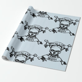 Wo bin ich Hintern Skull und Crossbones Geschenkpapier