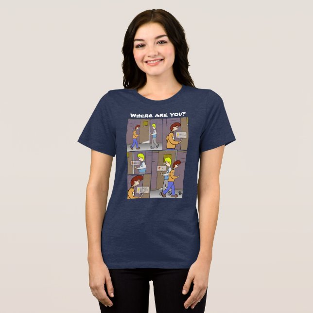 Wo bist du? T - Shirt für die schwarze Frau (Vorderseite voll)