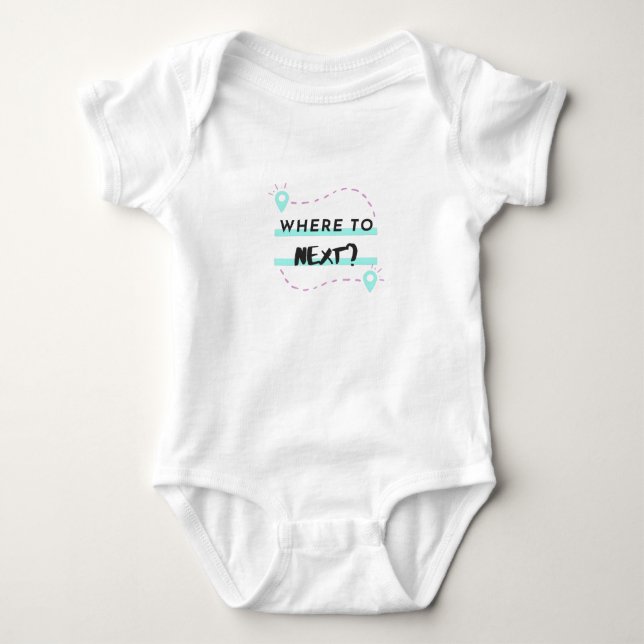 Wo bleibt die nächste? Reisebug. I Liebe zu reisen Baby Strampler (Vorderseite)