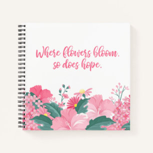 Wo Blume blühen, so lautet das Motto   Notebook Notizbuch