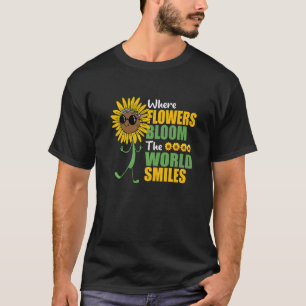 Wo Blume die Welt blühen lächeln botanisches Gar T-Shirt