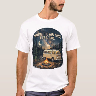 Wo das WLAN endet, beginnt das Leben Camper Van Gr T-Shirt