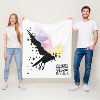 "Wo die Dunkelheit endet, beginnt die Hoffnung." Fleecedecke
