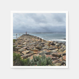 Wo die Felsen auf das Meer treffen - Bastion Point Serviette