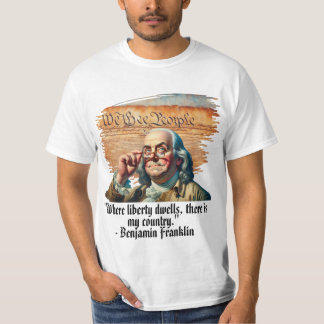 "Wo die Freiheit wohnt..." Ben Franklin Men's T-Shirt