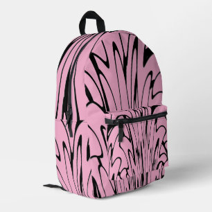 Wo die Kunst denkt Schwarz und Rosa Bedruckter Rucksack