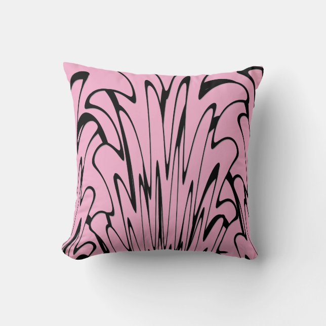 Wo die Kunst denkt Schwarz und Rosa Kissen (Vorderseite)