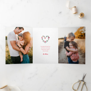 Wo die Liebe wächst, personalisiertes Valentinsfot Dreifach Gefaltete Urlaubskarte