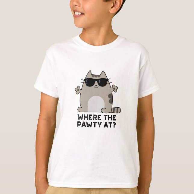 Wo die Pawty im sonnigen Party Cat Puff T-Shirt (Vorderseite)
