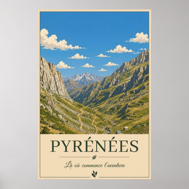 Wo die Reise beginnt – Pyrénées Poster (Vorne)