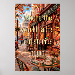 Wo die Welt verblasst London Daunt Books Herbstkun Poster