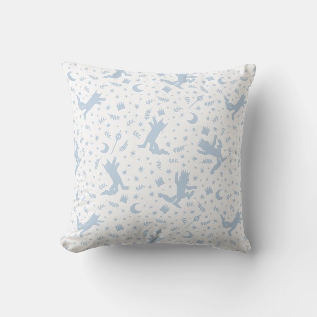 Wo die wilden Dinge blaue Flora Kissen (Vorderseite)