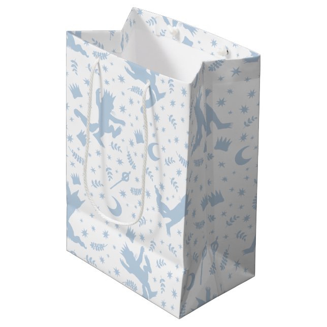 Wo die wilden Dinge blaue Flora Mittlere Geschenktüte (Vorderseite Schrägansicht)